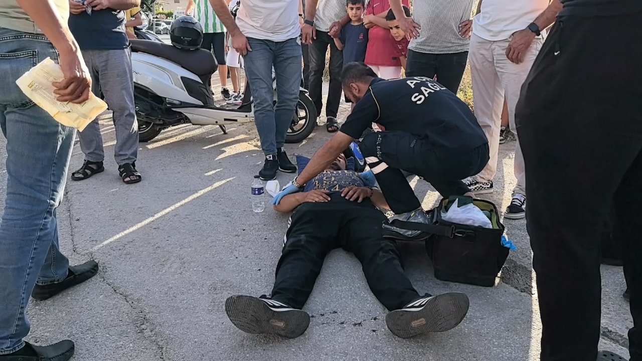 Taksiyle çarpışan motosiklet sürücüsü yaralandı