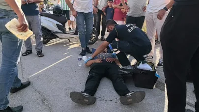 Taksiyle çarpışan motosiklet sürücüsü yaralandı