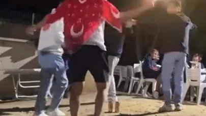 Asker eğlencesinde tabancayla havaya ateş açtılar; o anlar kamerada