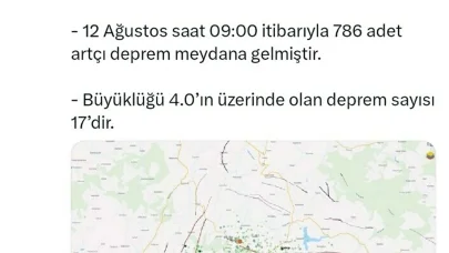 Balıkesir'de 17’si 4’ün üzerinde 786 artçı deprem oldu