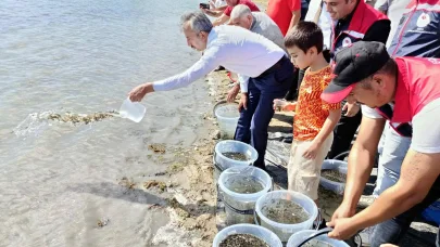 Edirne'de 30 bin yavru sazan gölete bırakıldı
