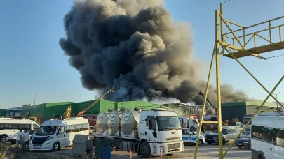 Gönen’de fabrika yangını