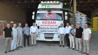 Keşan’dan, Şarköy’e bir TIR süt yemi yardımı