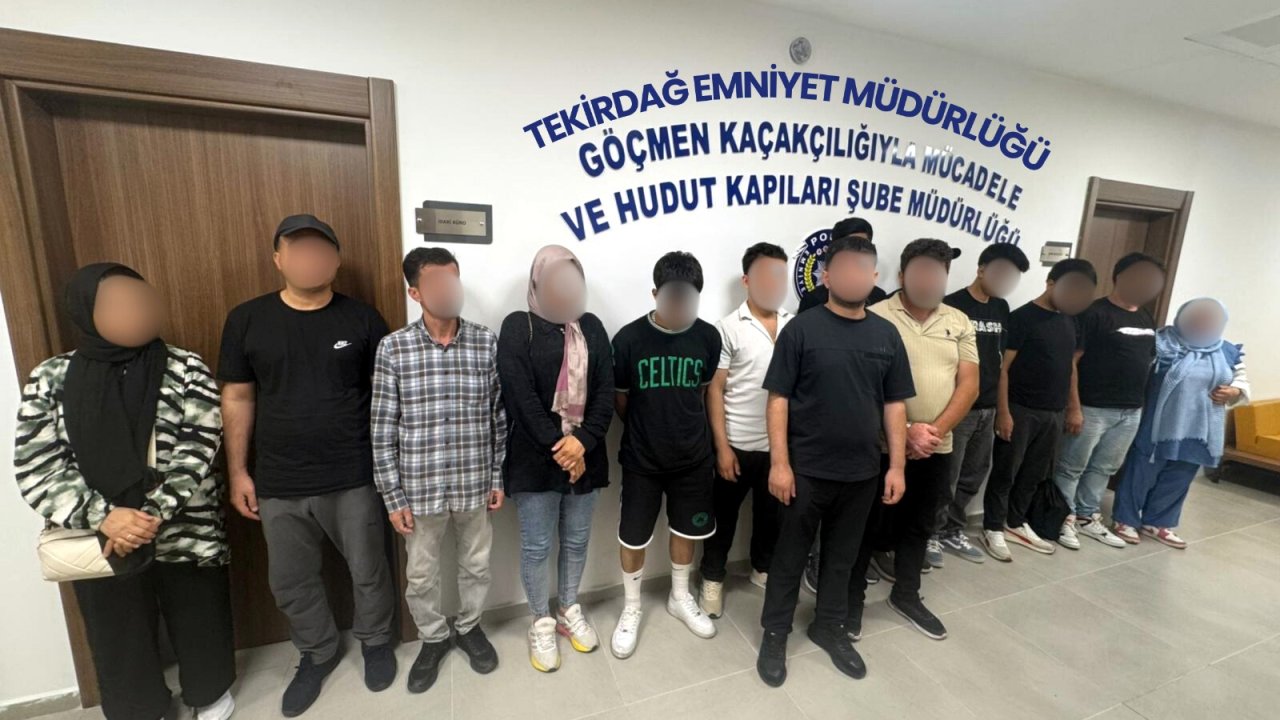 Tekirdağ'da 19 kaçak göçmen yakalandı