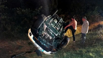 Tekirdağ'da takla atan kamyonette 2 kişi yaralandı
