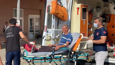 Testere ile tahta keserken kendisini yaraladı