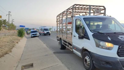 Yol kenarında koşarken kamyonetin aynası çarptı, yaralandı