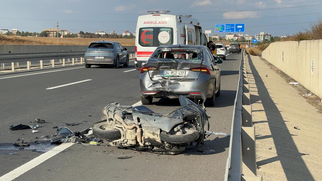Ergene’de Motosiklet Kazası, 1 Yaralı