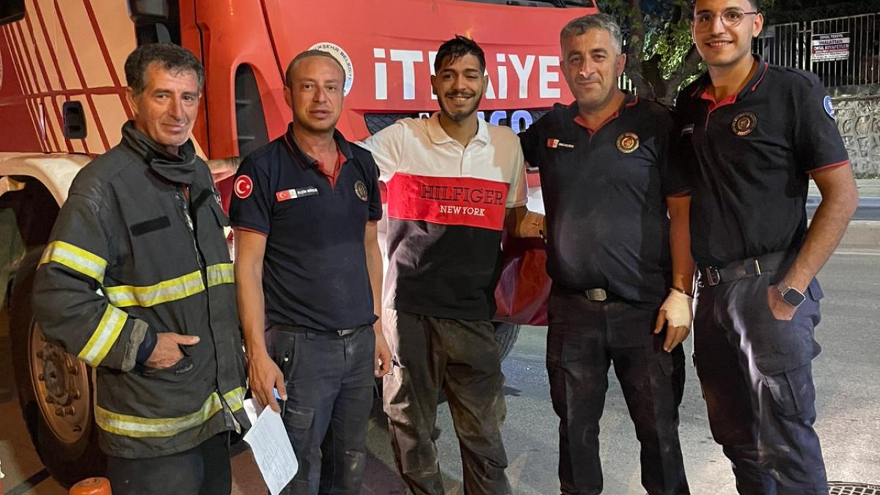 İzmit'te havalandırma boşluğuna düşen kişiyi itfaiye kurtardı