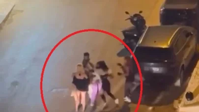 Kadınların sokak ortasında kavgası kamerada