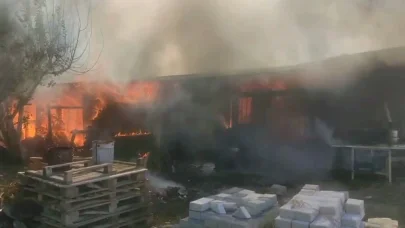 Kaynak yapılırken çıkan kıvılcım bağ evini kül etti