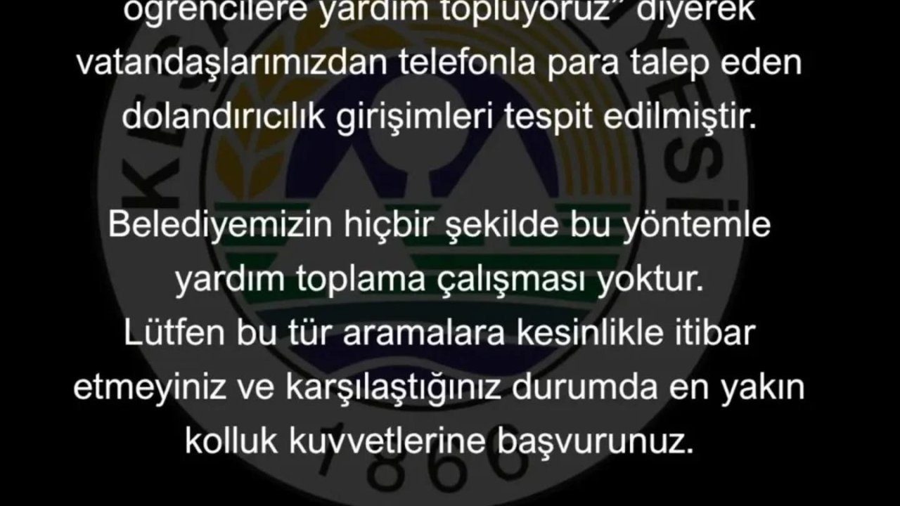 Keşan Belediyesi’nden ‘dolandırıcılık’ uyarısı