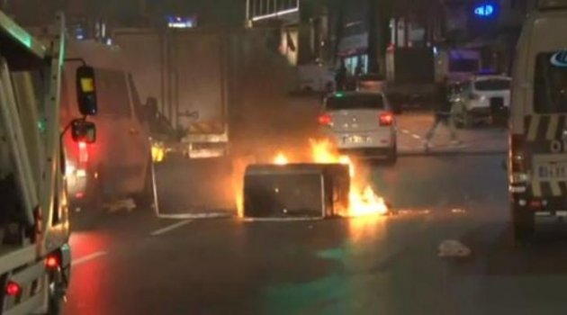 Terör örgütü yandaşları İstanbul’da yol kapattı