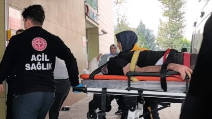 Başına makine motoru çarpan işçi yaralandı