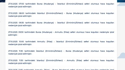 BUDO'nun 8 seferi iptal edildi