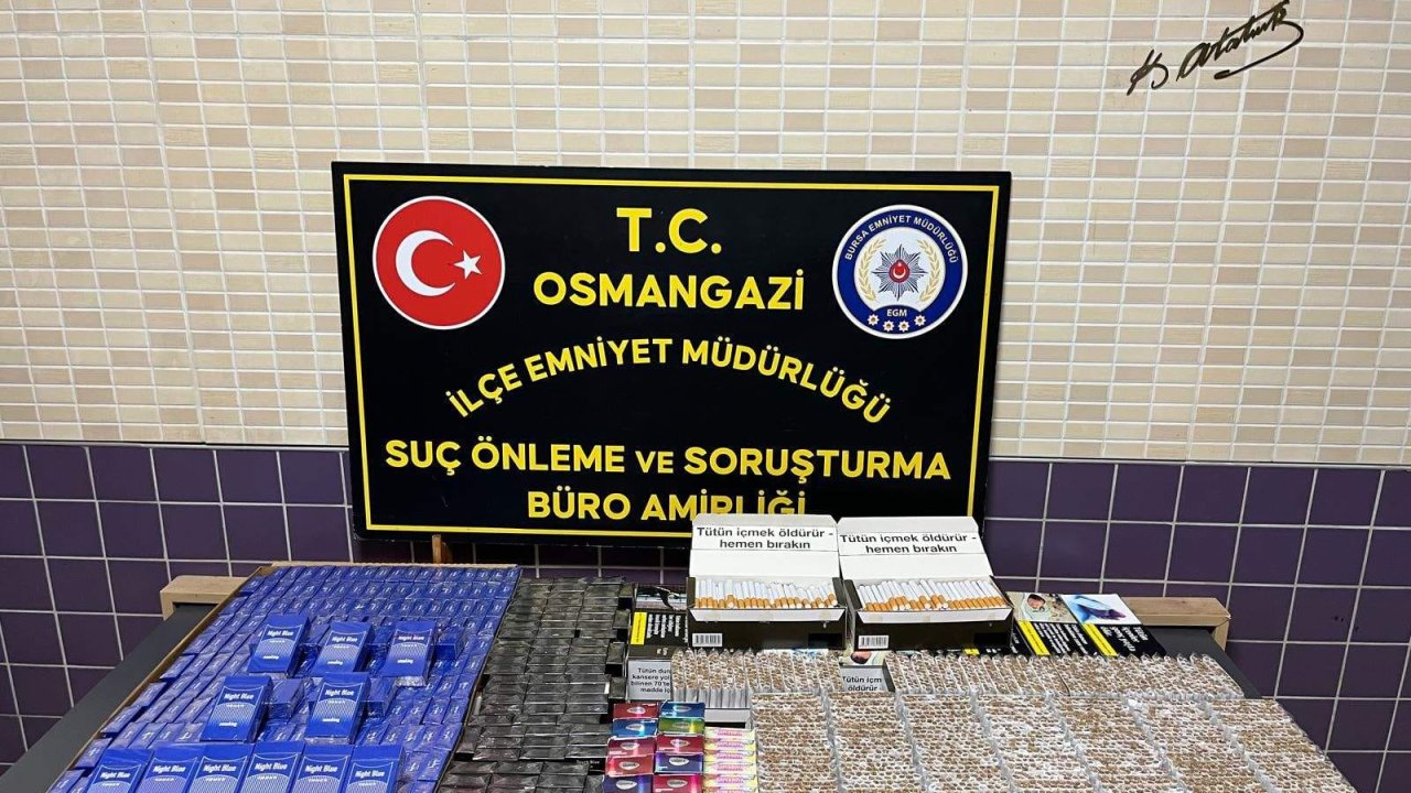 Bursa’da kaçak tütün operasyonu; 22 bin 300 dolu makaron ele geçirildi