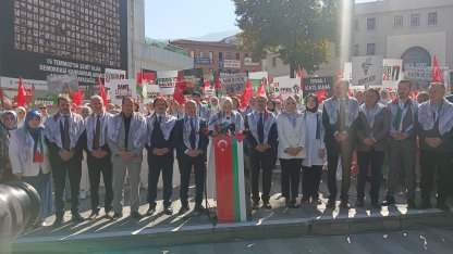 Bursa'da kadınlar 'Gazze İçin Sessiz Çığlık' etkinliğinde buluştu