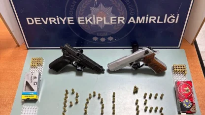 Durdurulan araçta silah ve mühimmat ele geçirildi