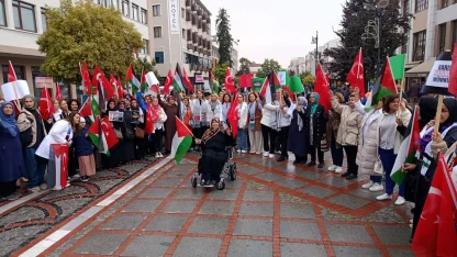 Edirne kadınlardan ‘Gazze İçin Sessiz Çığlık’ eylemi
