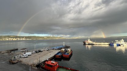 Çanakkale Boğazı gökkuşağı ile renklendi