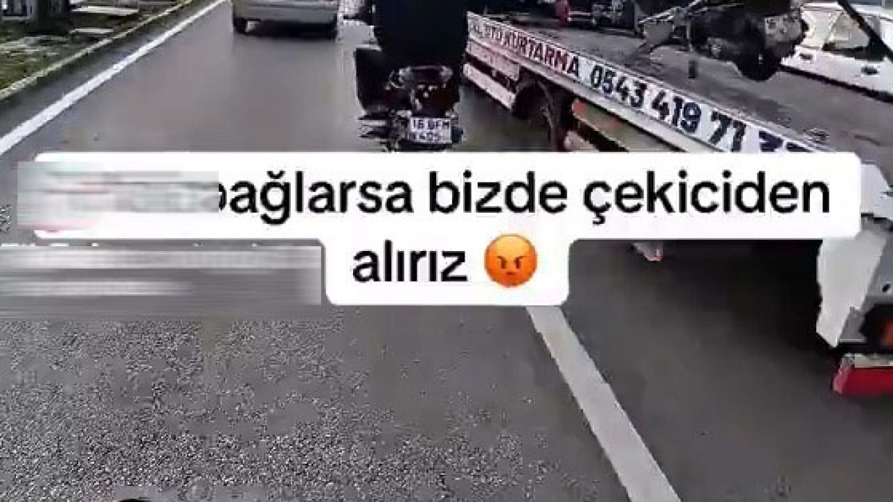 Çekici üzerinden silah zoruyla motosiklet indirme senaryosu çeken 4 kişi gözaltında