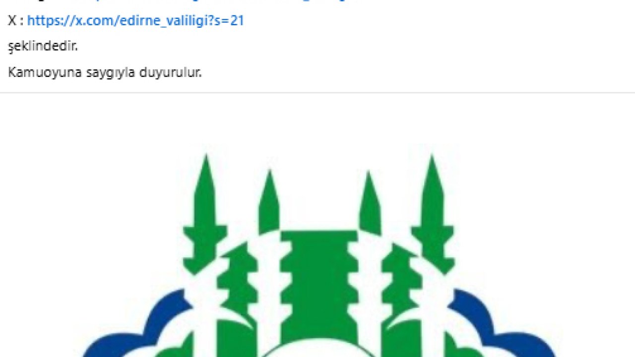 Edirne Valiliği’nden sahte sosyal medya hesabı uyarısı