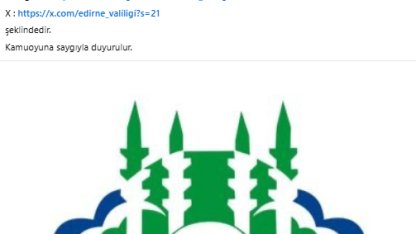 Edirne Valiliği’nden sahte sosyal medya hesabı uyarısı