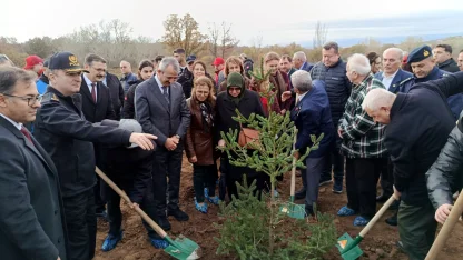 Edirne’de 500 çam fidanı, şehitlerin anısına toprakla buluştu