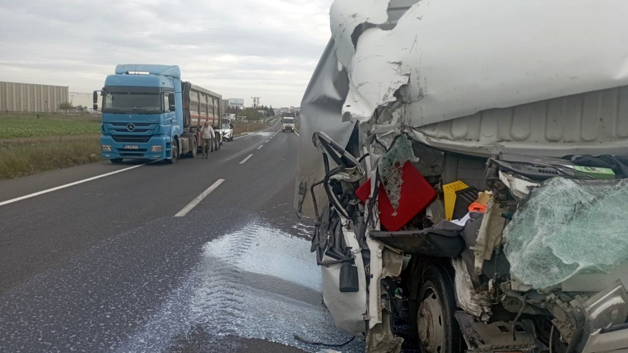 Kontrolden çıkan kamyonet, TIR’a çarptı