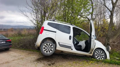 Ağaca çarpan hafif ticari araçtaki aynı aileden 4 kişi yaralandı