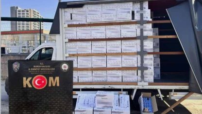 Bursa'da 3 milyon 410 bin adet makaron ele geçirildi