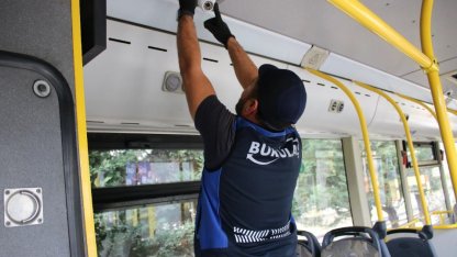 Bursa'da otobüslerdeki kör noktalar kapı kameraları ile görüntülenecek