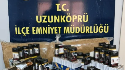 Edirne’de doldurulmuş makaron ve kaçak tütün ele geçirildi