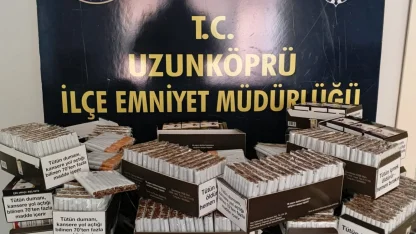 Edirne’de iş yerinde 12 bin 920 adet dolu makaron ele geçirildi