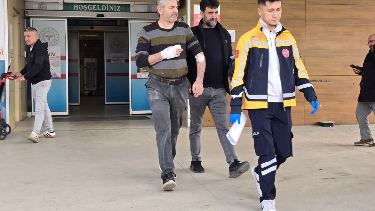 Elini ahşap kestiği makineye kaptıran işçi yaralandı