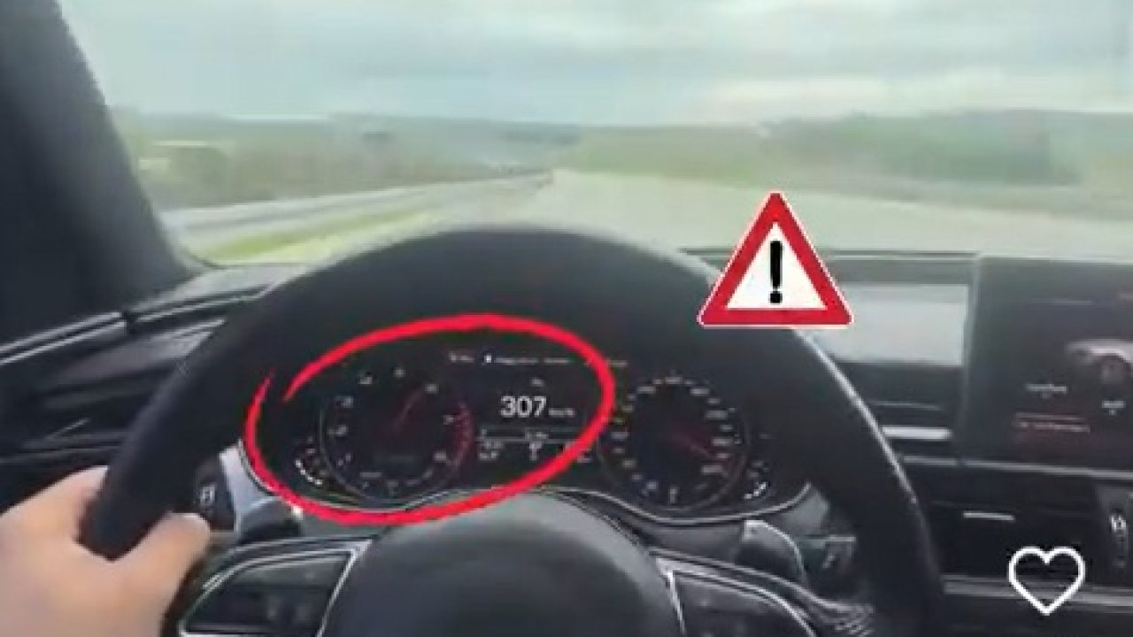 Hız ihlali yaptığı görüntüleri sosyal medyada paylaşan sürücüye 9 bin TL ceza