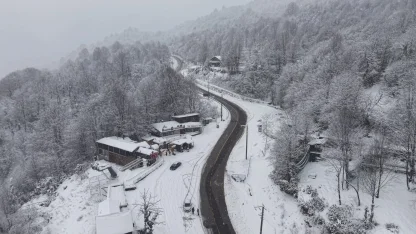 Kartepe’de seyirlik kar manzarası