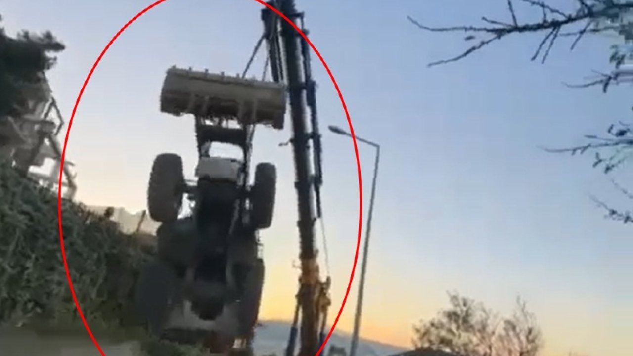 Vinçle taşınan kepçe, halat kopunca 5 metreden düştü; o anlar kamerada