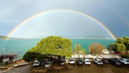 Ayvalık'ta sağanak ve fırtına sonrası gökkuşağı