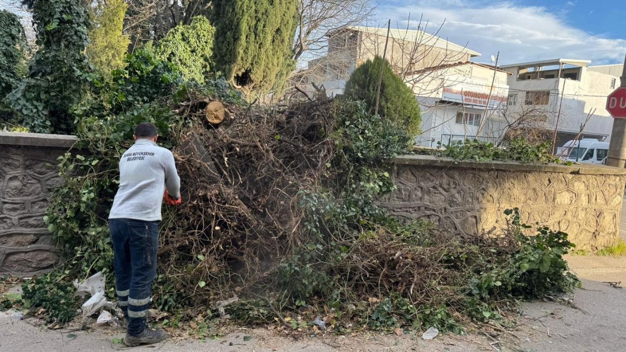 Bursa Büyükşehir Belediyesi ekipleri, şiddetli rüzgara karşı teyakkuzda