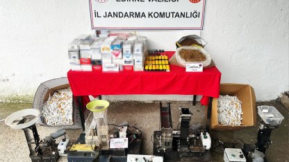 Edirne’de kaçak sigara imalathanesine çevrilen eve operasyon; 1 gözaltı