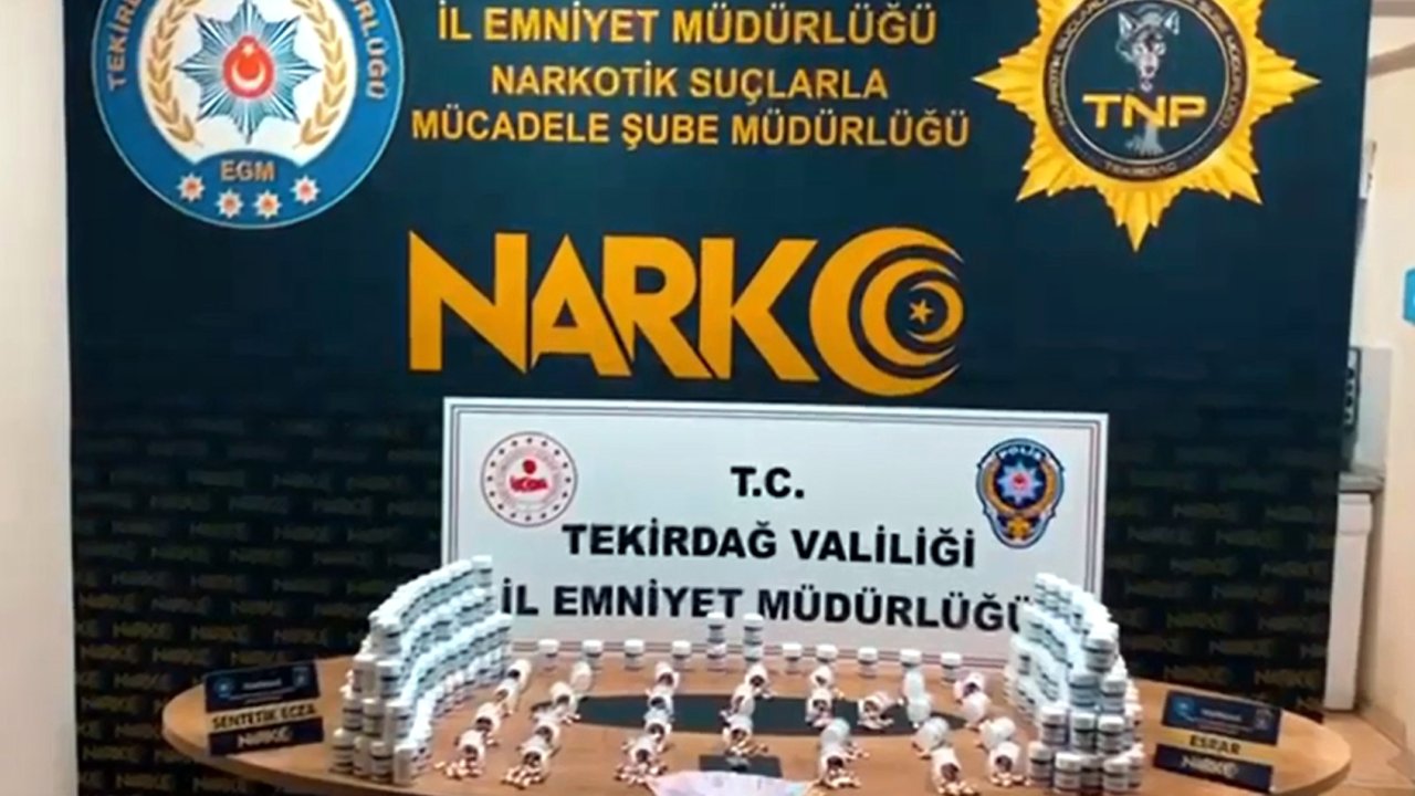 Tekirdağ’da 16 bin 600 uyuşturucu hap ele geçirildi; 4 şüpheli tutuklandı