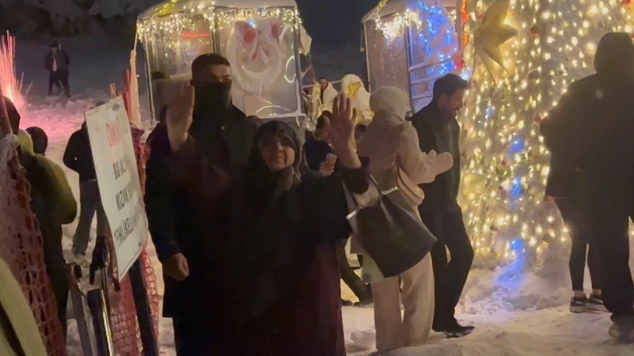 Uludağ'da coşkulu yeni yıl kutlaması