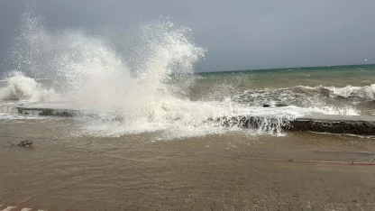 Çanakkale'de fırtınada ağaçlar devrildi, balkon duvarı yıkıldı