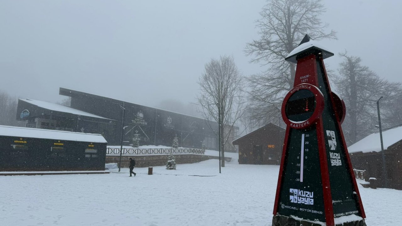 Kartepe'de kar yağışı etkili oldu