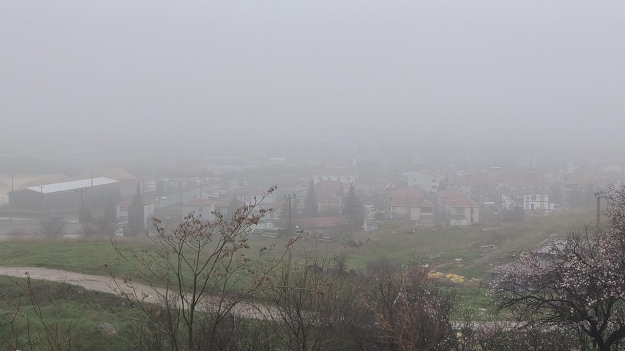 Keşan'da sis etkili oldu