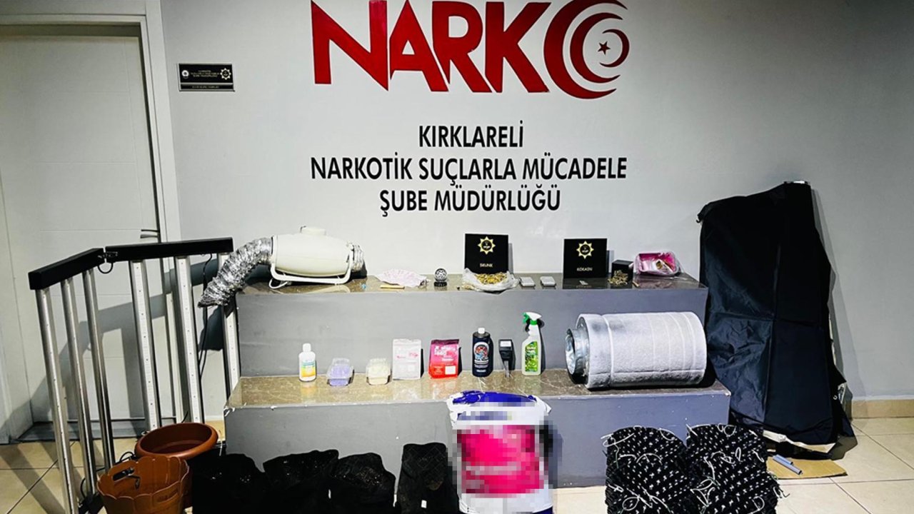 Kırklareli'de uyuşturucu yetiştirilen eve operasyonda 3 tutuklama