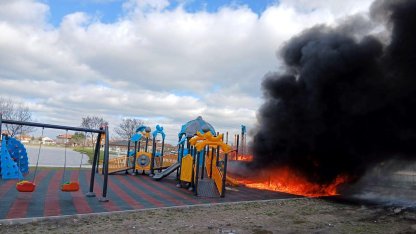 Tekirdağ'da çocuk parkında yangın