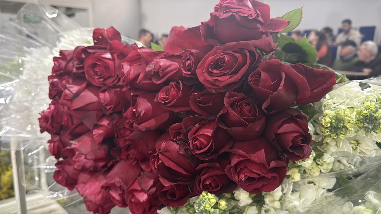 Yalova'da çiçek mezadında '14 Şubat' yoğunluğu