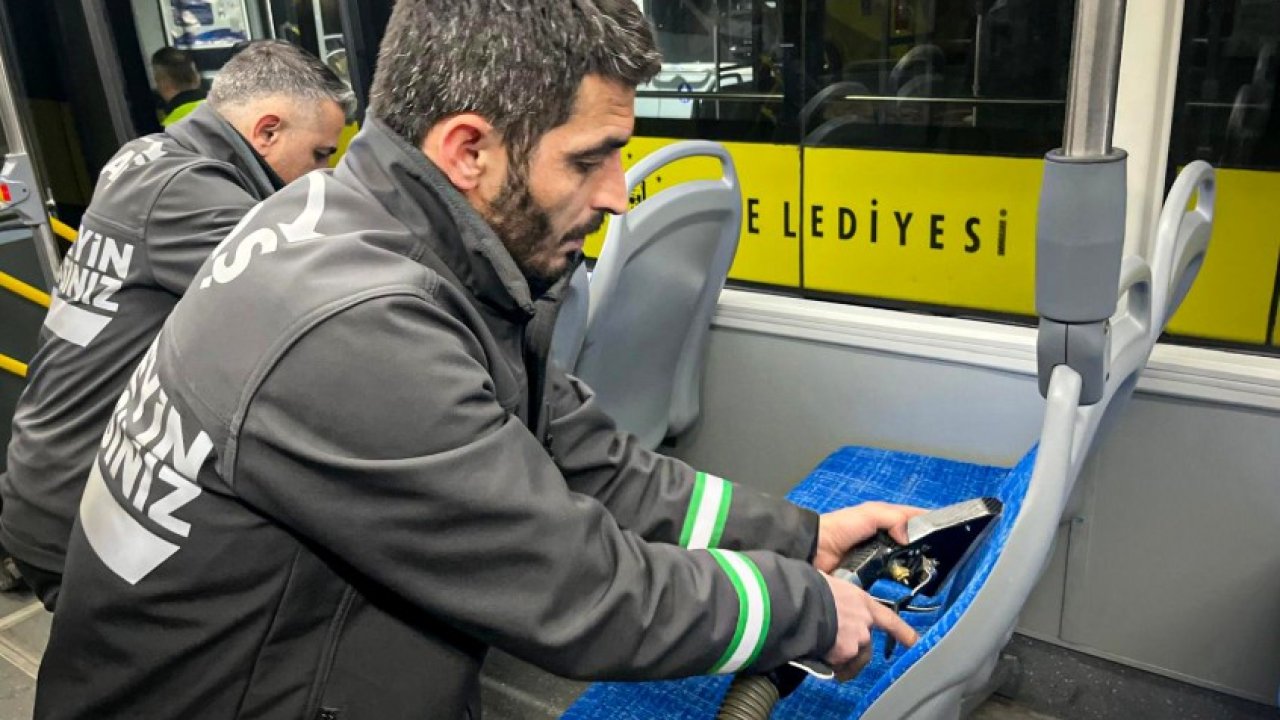 Bursa’da toplu taşıma araçlarında bayram temizliği yapıldı